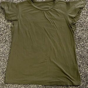 Olive Green Women's Top (L-8/10)